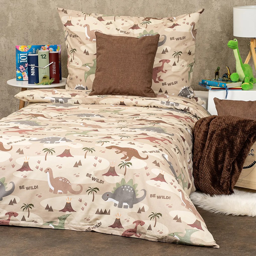 Lenjerie de pat din bumbac pentru copii 4Home Dinoworld, 140 x 200 cm, 70 x 90 cm, 140 x 200 cm, 70 x 90 cm