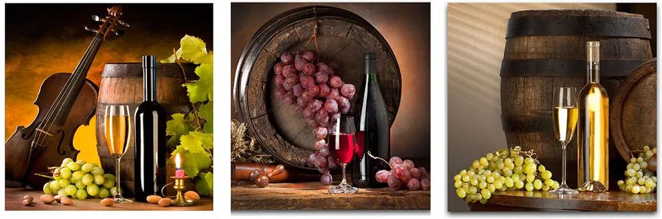 Styler Tablou pe sticlă - Wine Wine set - 3x 30x30 cm