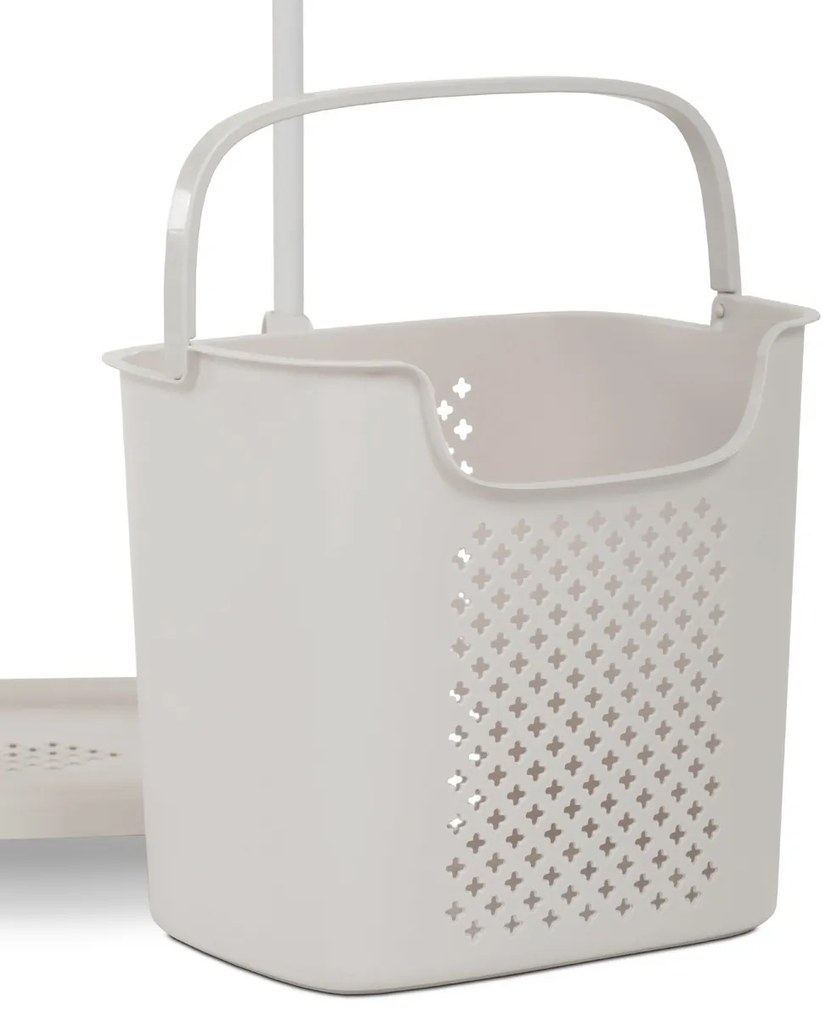 Suport pentru haine cu coș GD-186 BGE, plastic,alb