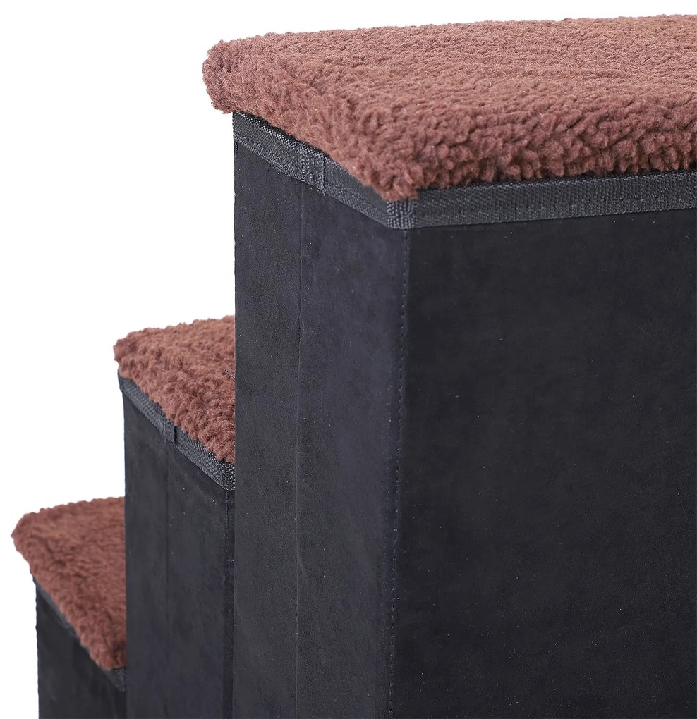 Scara captusita PawHut, cu sertare, 40x54x48cm, negru+maro | AOSOM RO