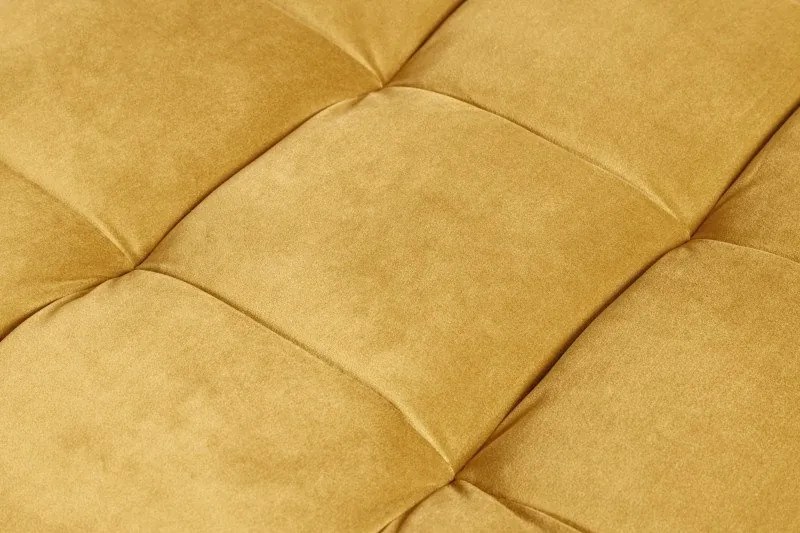 Taburete elegant Cozy Velvet 80cm, catifea galben mustar