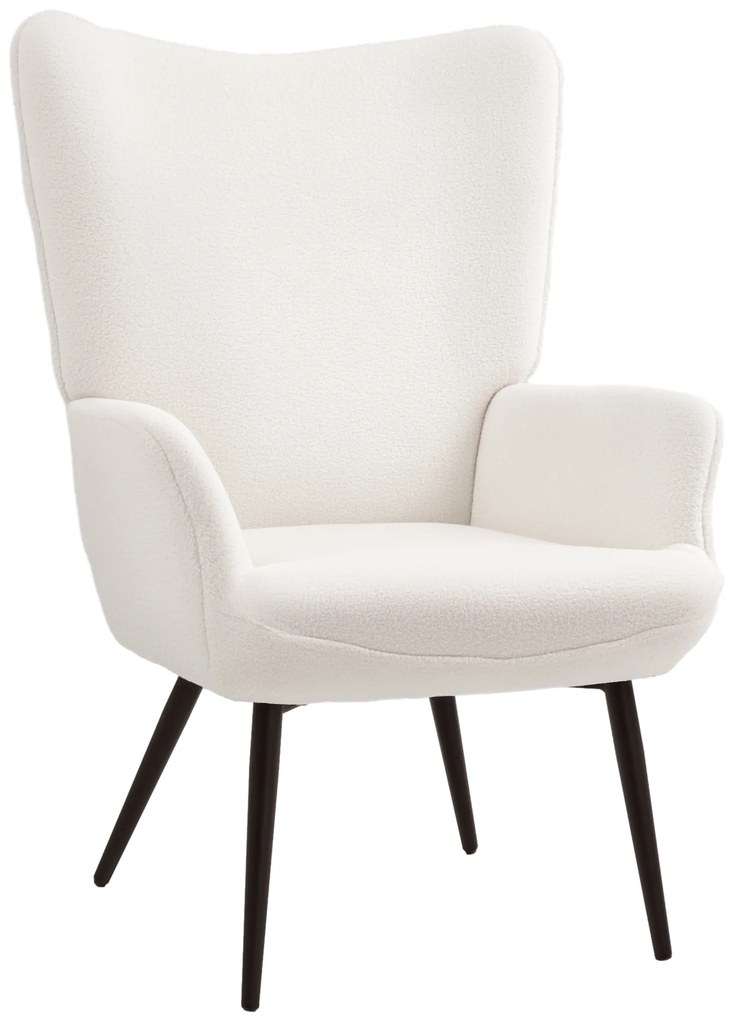 HOMCOM Fotoliu tapițat, design modern, 71x77x102cm, Crem | Aosom Romania