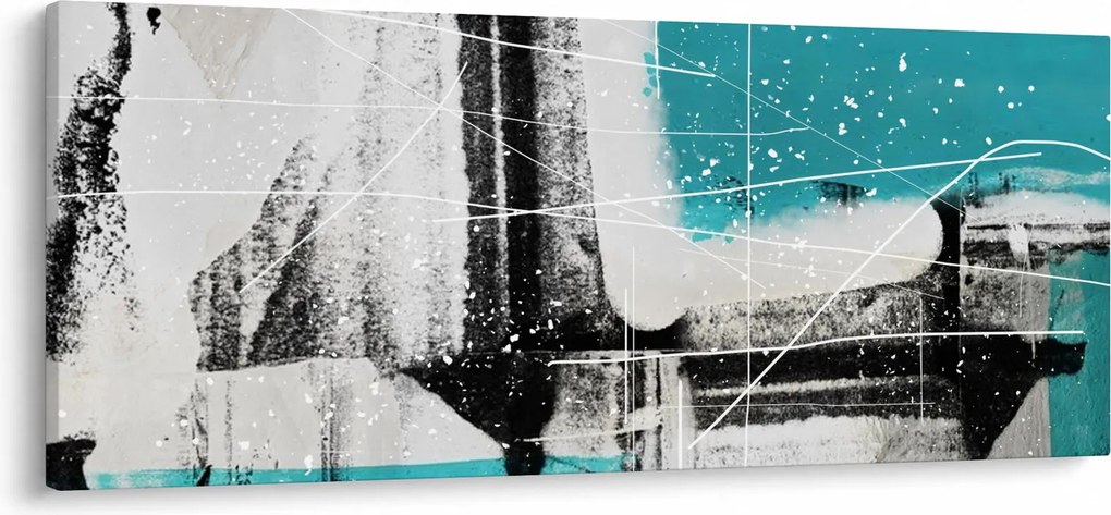 Tablou - Abstract turcoaz (120x50 cm)