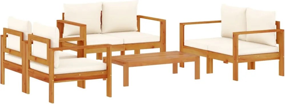 vidaXL Set de canapele de grădină cu perne, 5 buc., lemn masiv acacia