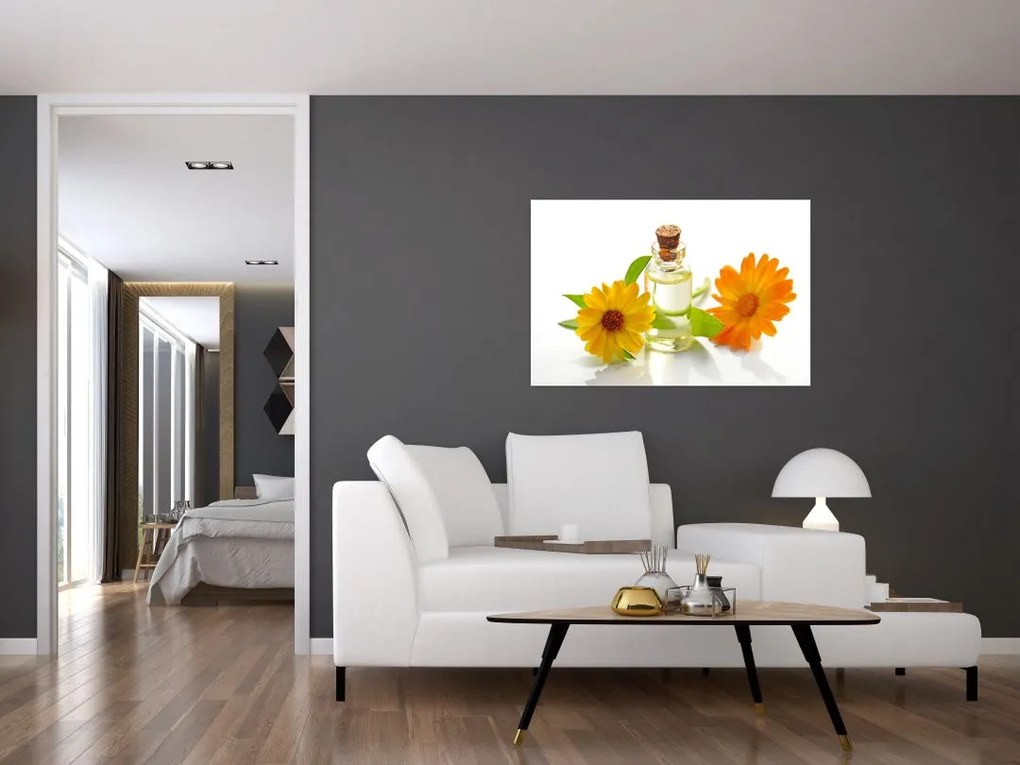 Tablou cu ulei de flori (90x60 cm)