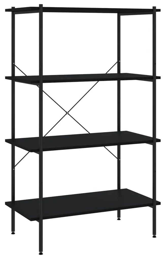 336343 vidaXL Unitate cu rafturi pe 4 niveluri, negru, 80x40x130 cm