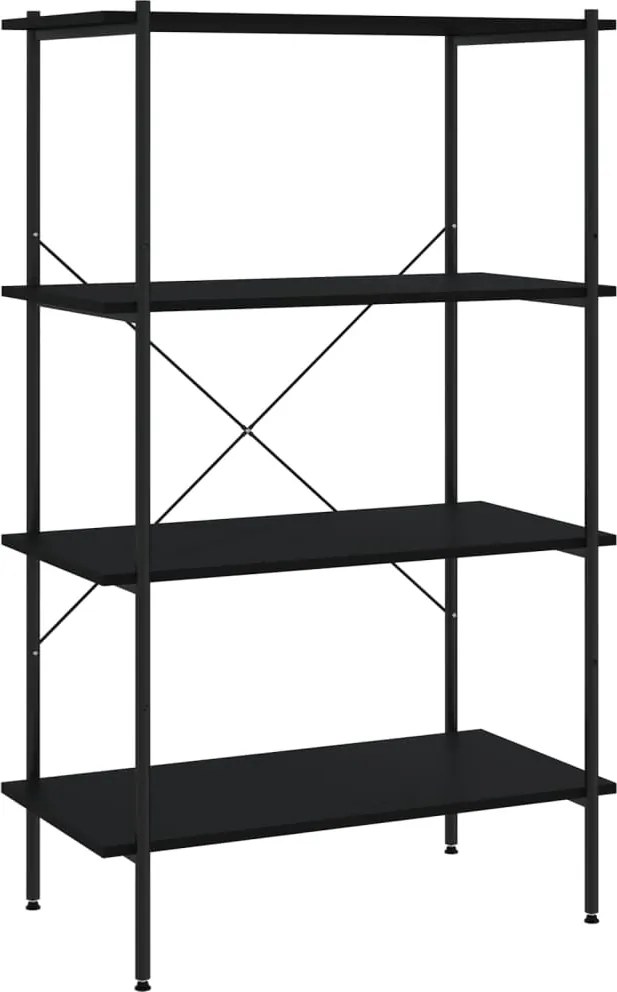 vidaXL Unitate cu rafturi pe 4 niveluri, negru, 80x40x130 cm