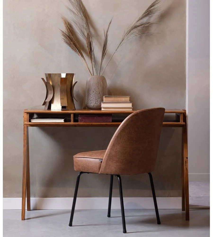 Scaune de dining maro coniac 2 buc. din piele Vogue – WOOOD