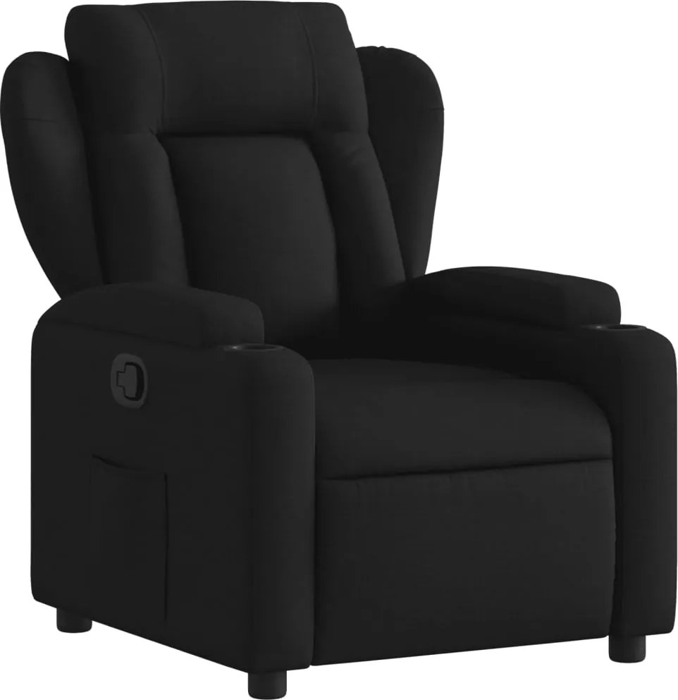 vidaXL Fotoliu rabatabil din material textil negru