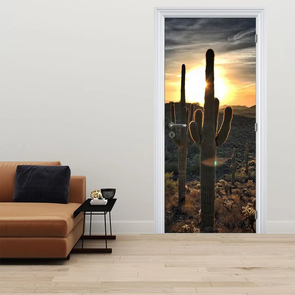 Fototapet pentru ușă - Cactuși la soare (95x205cm)