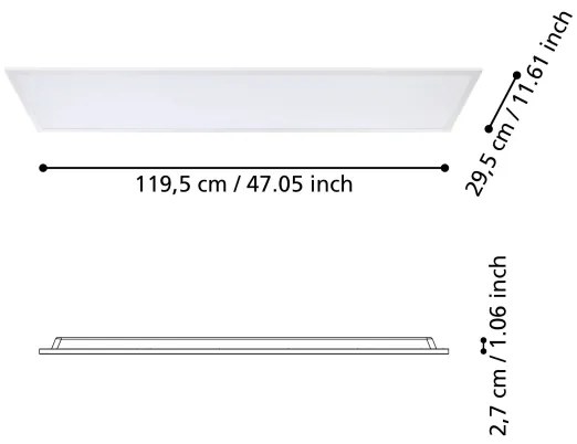 Panou LED aplicat Eglo 900939 RABASSA LED/34,5W/230V 120x30 cm