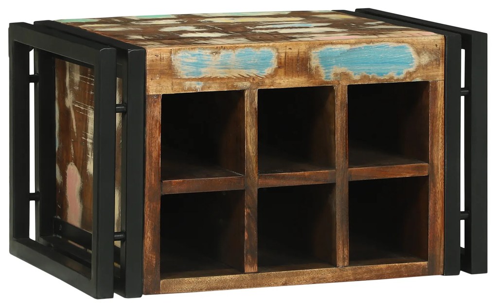 vidaXL Raft vin 46x35x27.5 cm din lemn recuperat