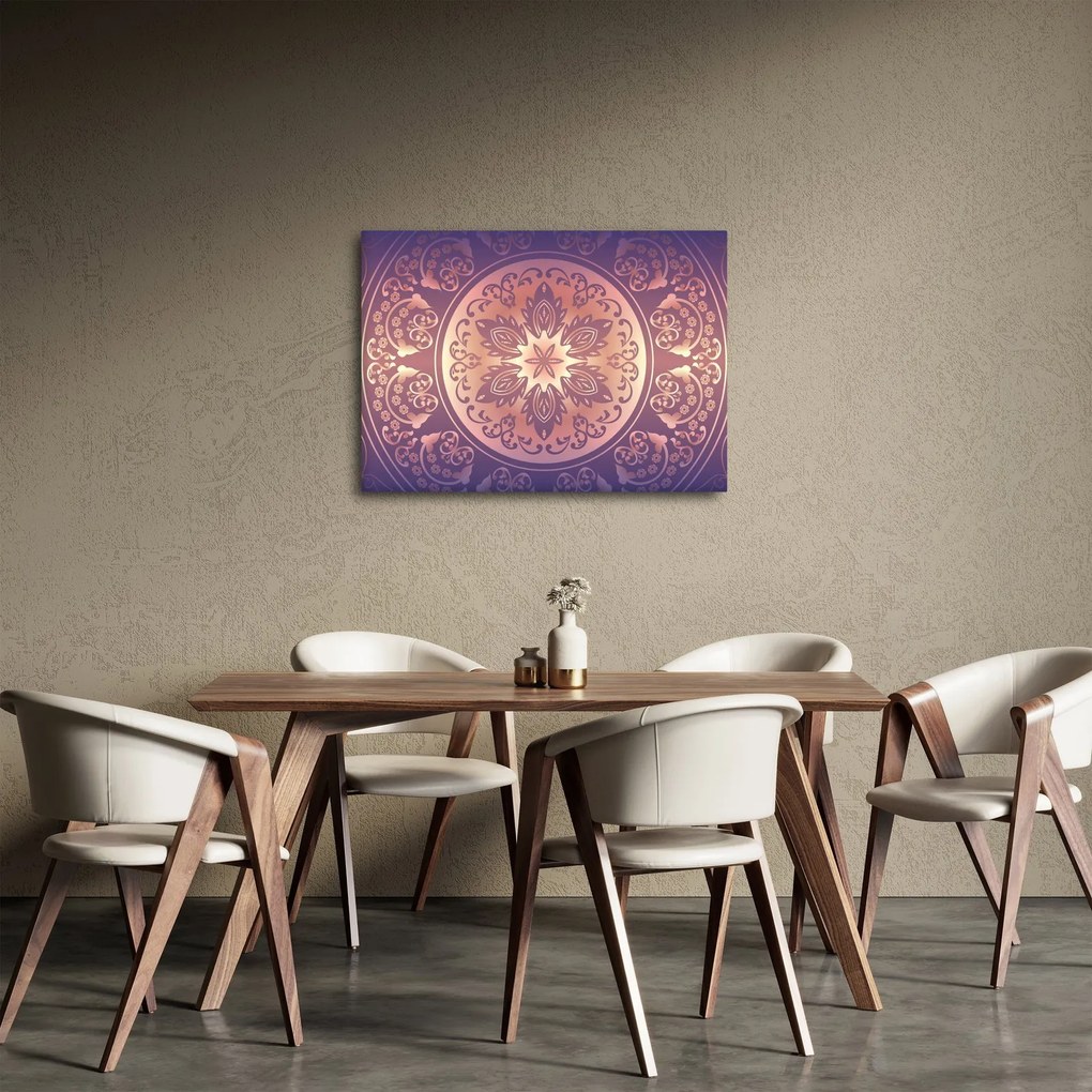 Tablou - Mandala pe gradient violet (70x50 cm)