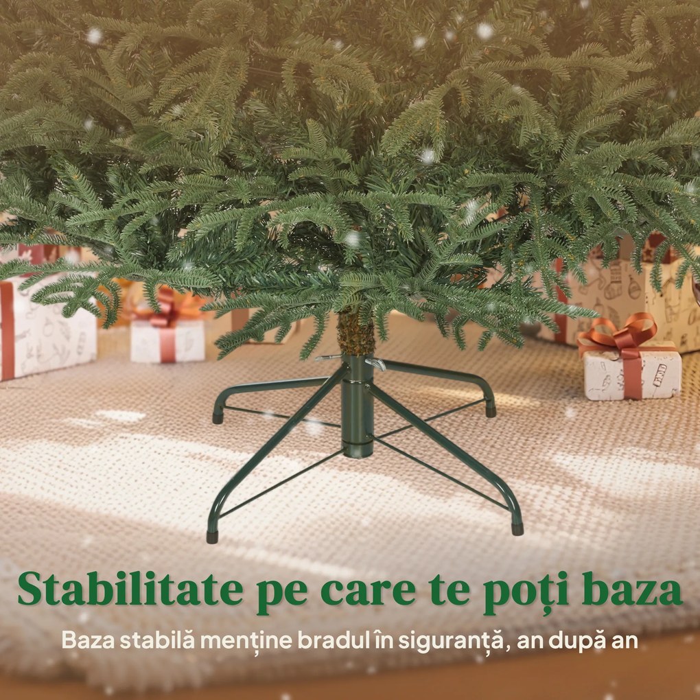 HOMCOM Brad de Crăciun Artificial de 2.1 m, Asamblare Ușoară, Verde | Aosom Romania