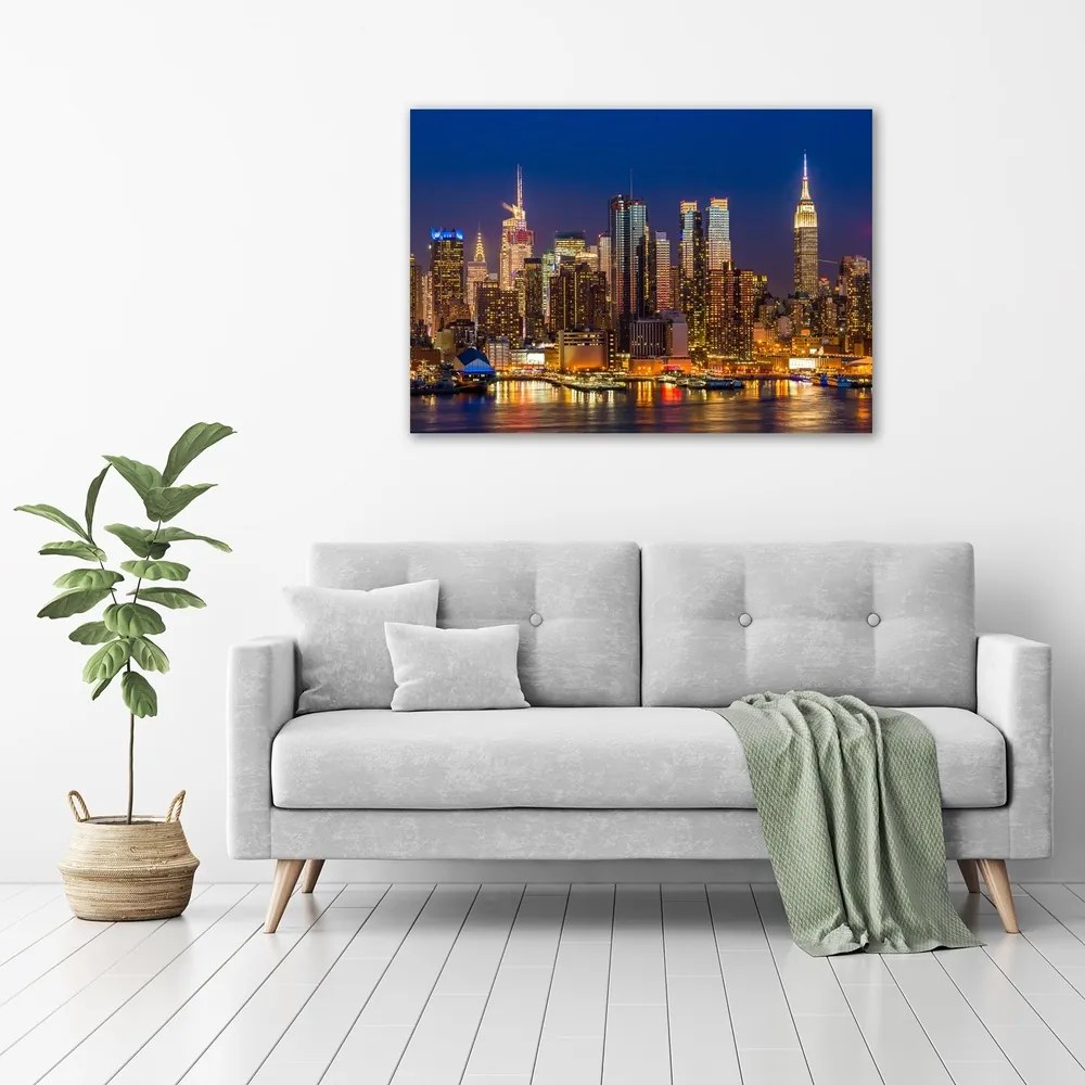 Tablou canvas Manhattan pe timp de noapte