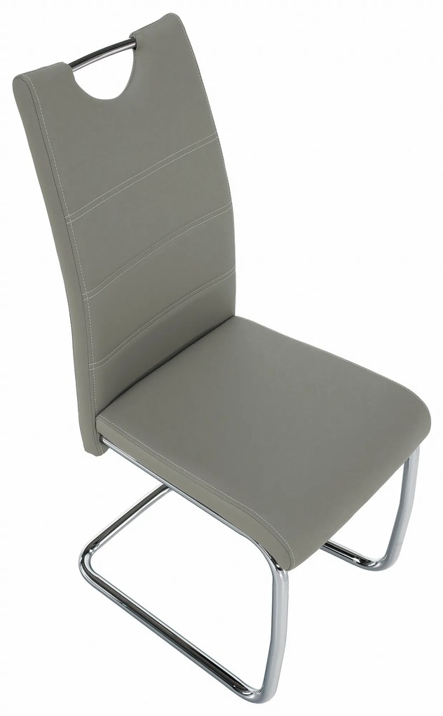 Scaun de sufragerie Abalia New (gri deschis + Crom). 808097