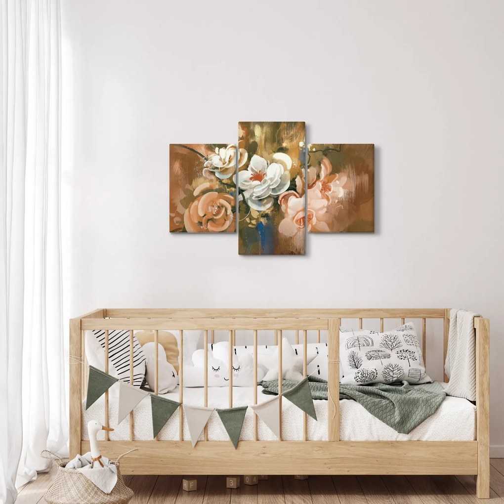 Tablou -Buchet de flori pictat (90x60 cm)