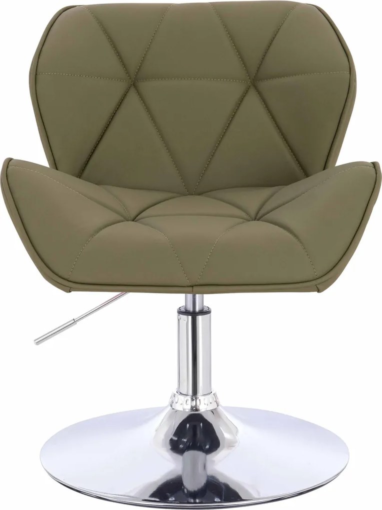 HR111N Scaun Khaki Piele Ecologica Premium Soft cu Bază Cromata