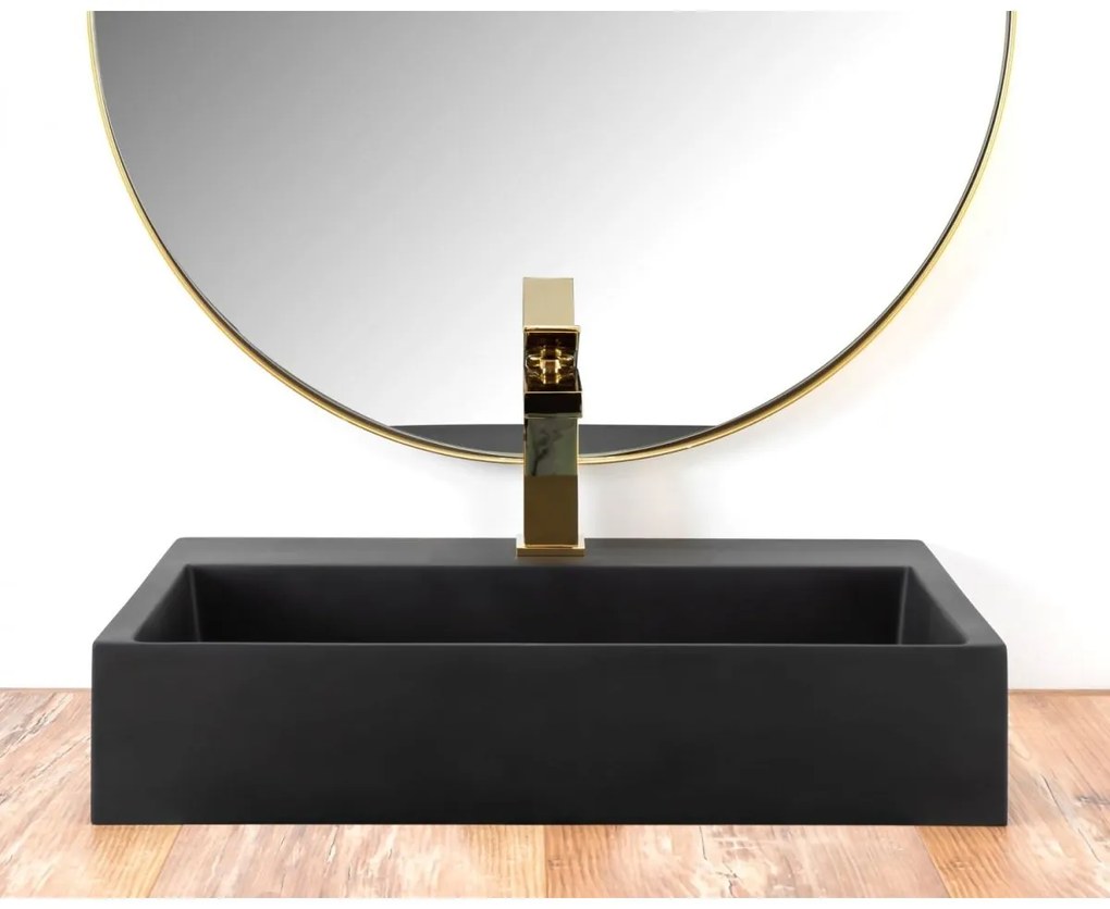 Rea Goya lavoar 50x37 cm dreptunghiular de blat negru REA-U8778