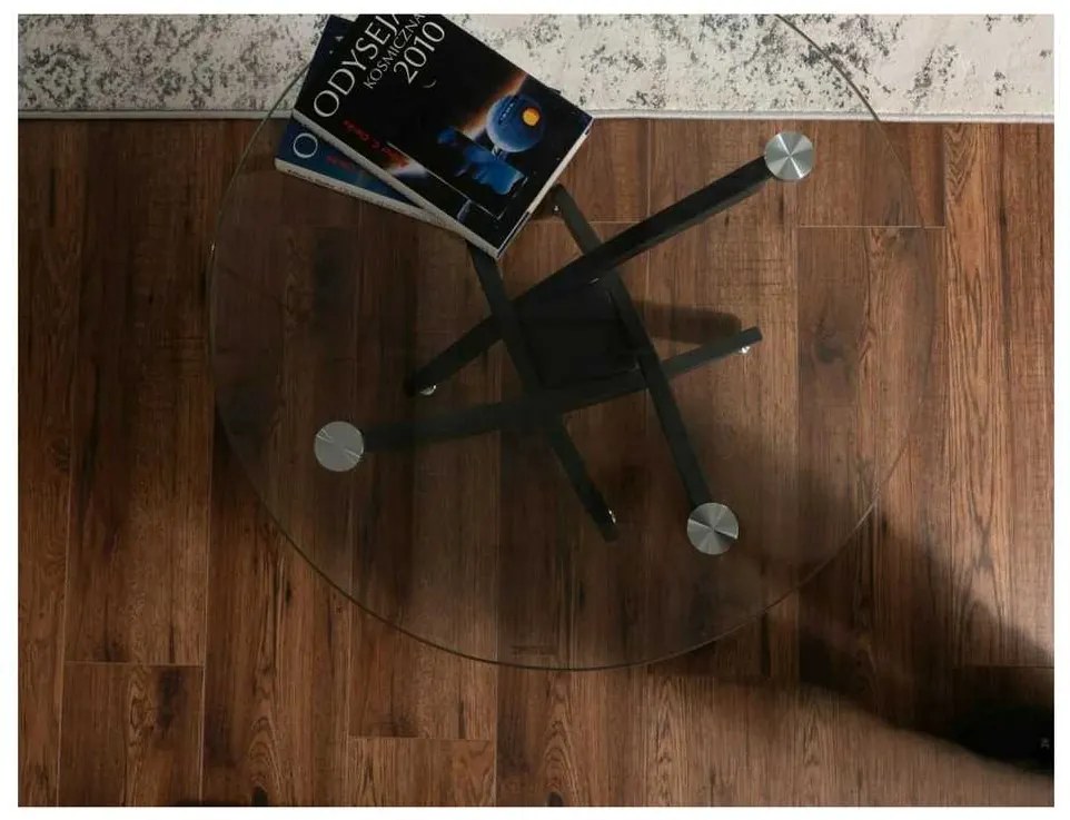 Măsuță de cafea Seward, transparent / negru