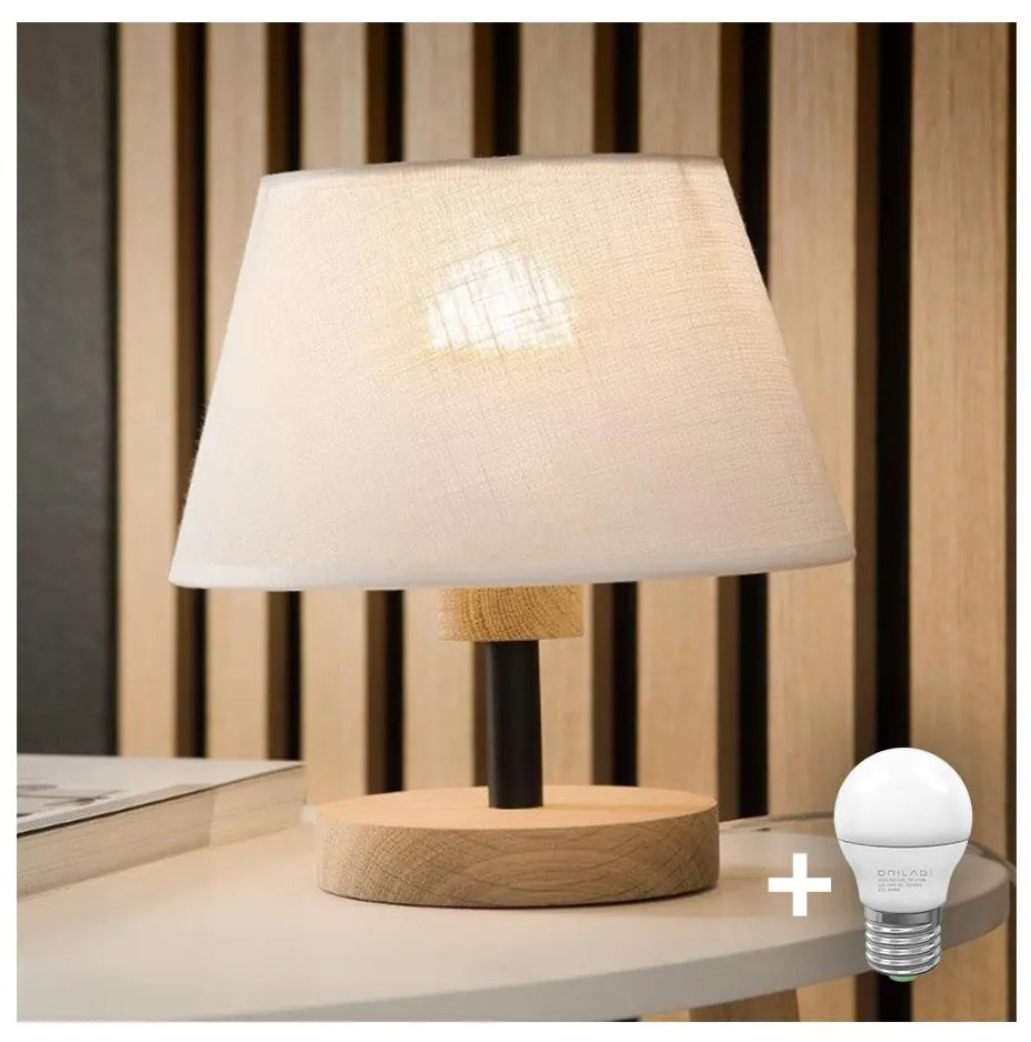 Lampă de masă Brilagi ANTHONY 1xE14/40W/230V stejar/alb