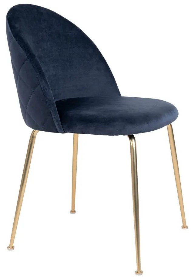 Scaune de dining din catifea albastru-auriu 2 buc. Geneve – House Nordic