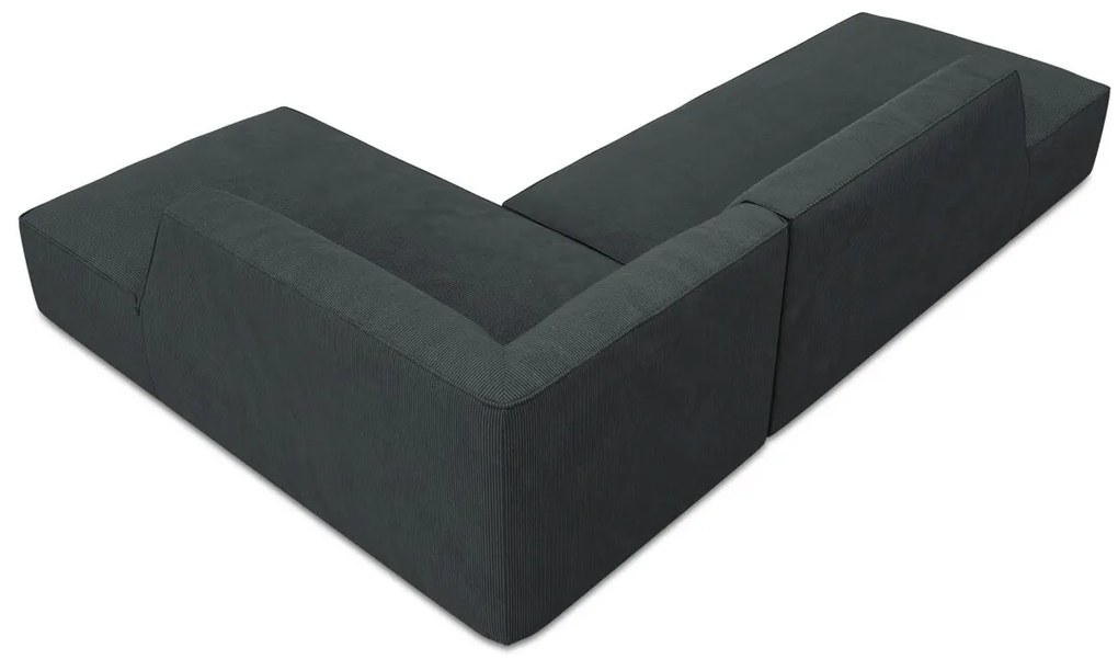 Coltar dreapta 4 locuri, Ruby, Micadoni Home, BL, fara cotiera, 273x180x69 cm, velur, negru
