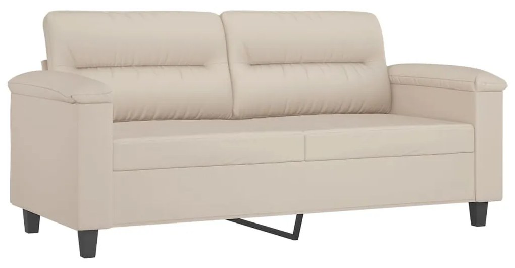 349225 vidaXL Canapea cu 2 locuri, crem, 140 cm, țesătură microfibră