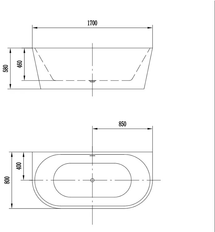 Cada freestanding, Florida, Beatrice 170, semi-ovala, cu instalatie completa, alb