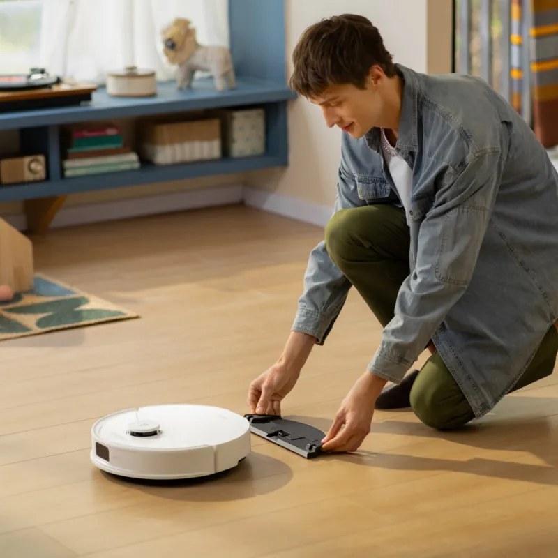 Aspirator robot Roborock Q10 PF+, 10.000 Pa, 150 min, 0,35 L, Wi-Fi, Uscat/umed, Ridicare automata a mopului, LiDAR 360°, Cartografiere 3D, Control vocal, Alb