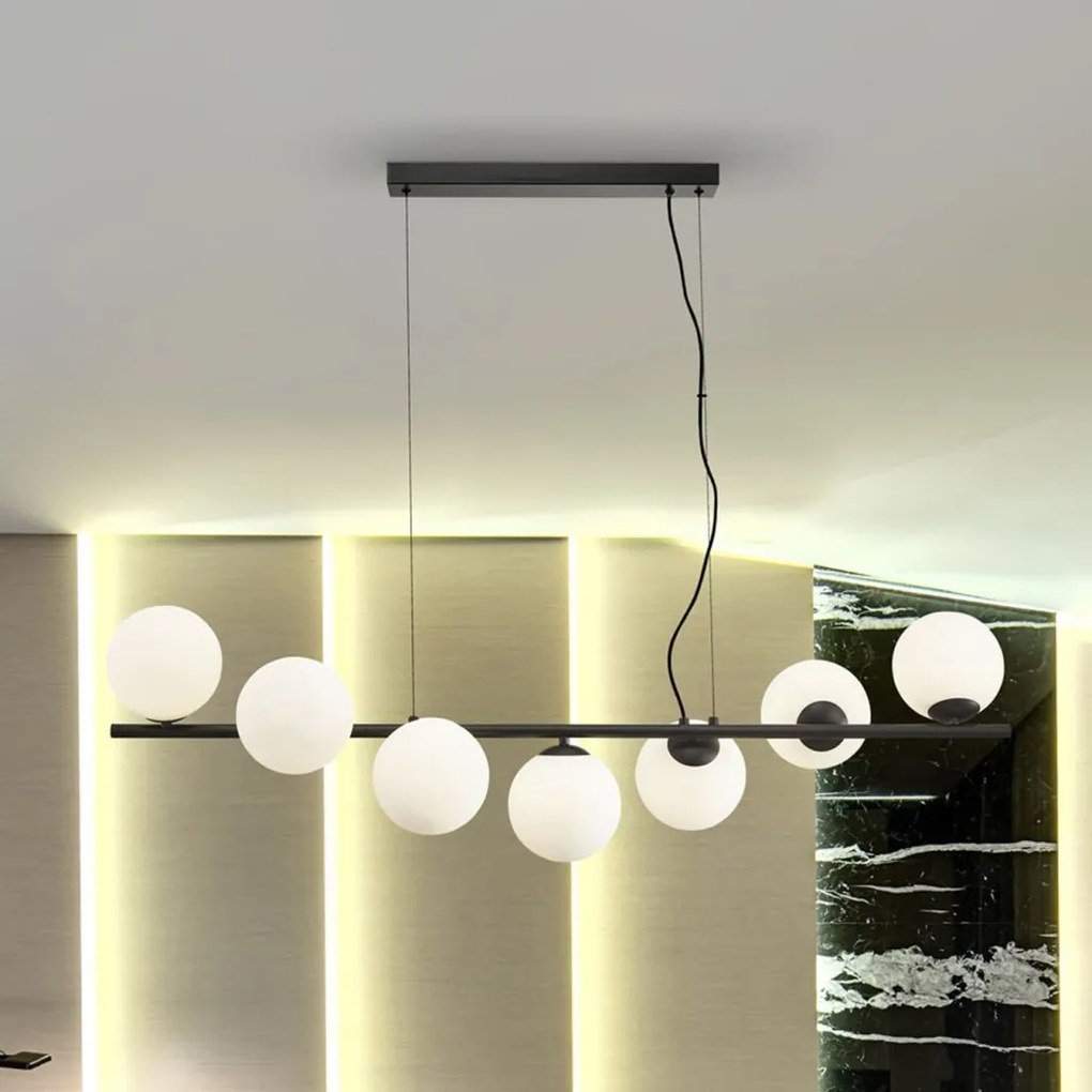 Lustra suspendata design modern Inoa negru/alb