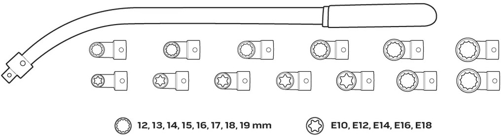 Cheie de îndepărtare a tensionatorului cu vârfuri înlocuibile 14 bucăți 11-169