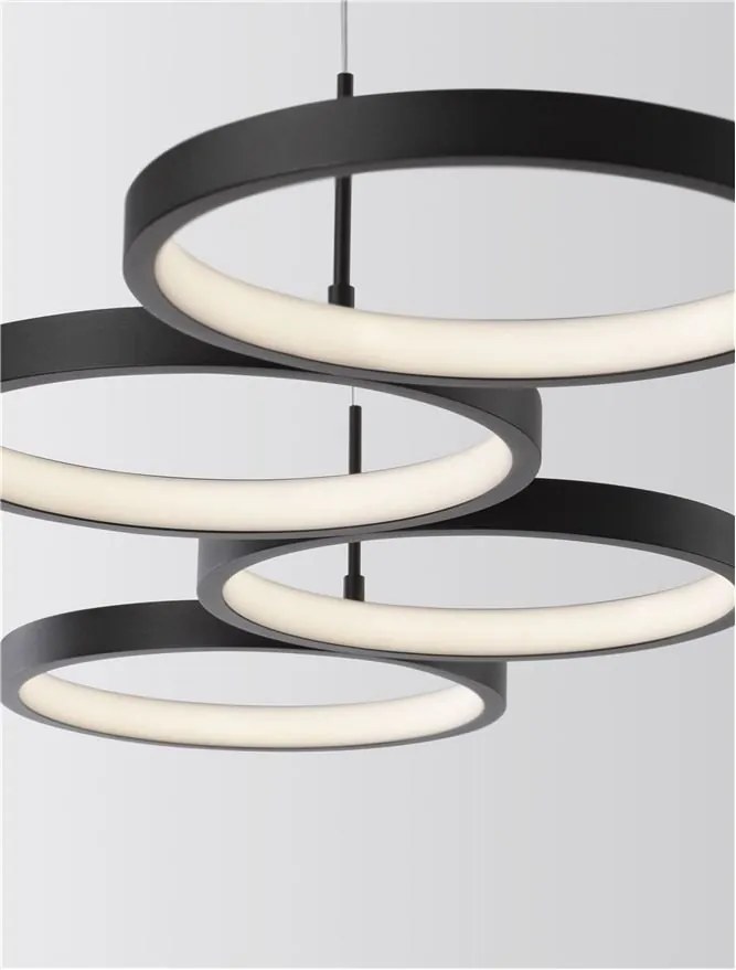 Lustra LED suspendata design modern MAGNUS R4 neagra
