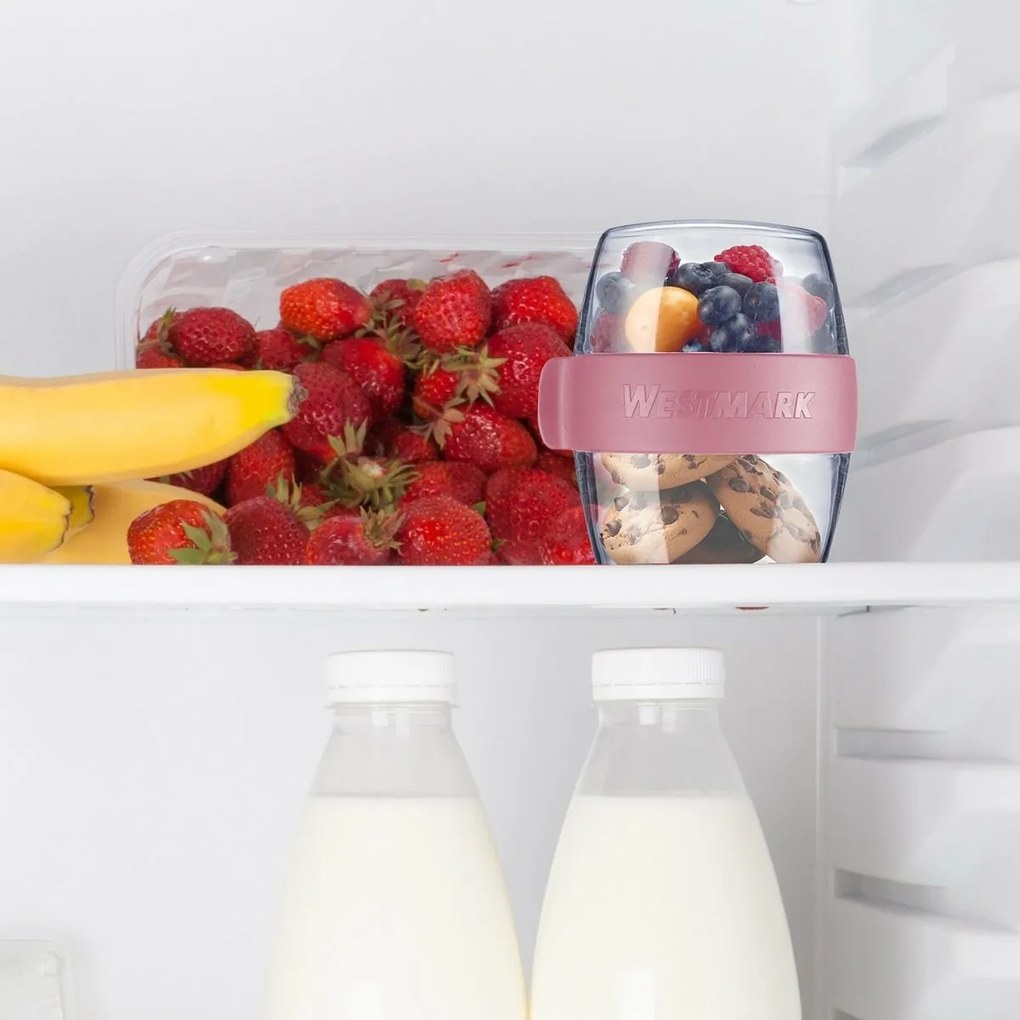 Cutie pentru gustări din două piese Westmark MINI,400 ml , roz, S