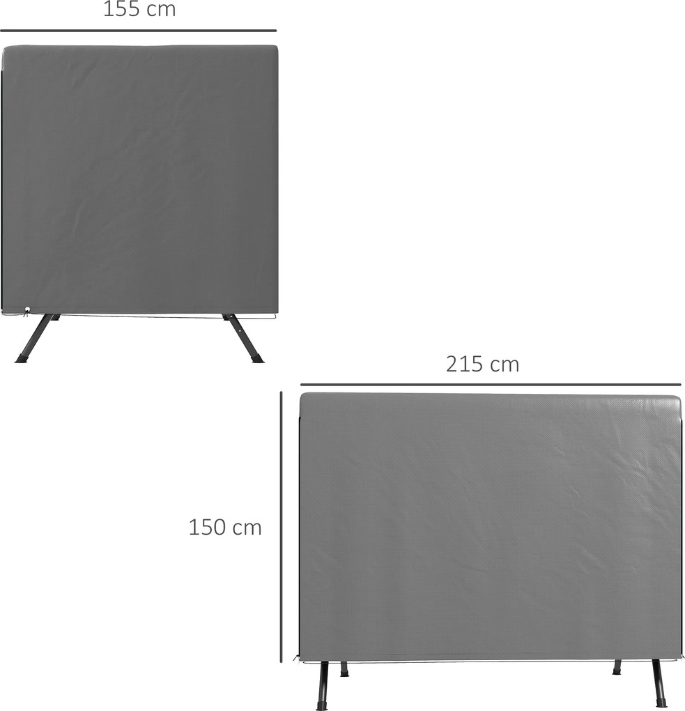 Outsunny Husă pentru mobilier de grădină, husă de protecție pentru mobilier outdoor, 215 cm x 155 cm x 150 cm, Gri închis | Aosom Romania