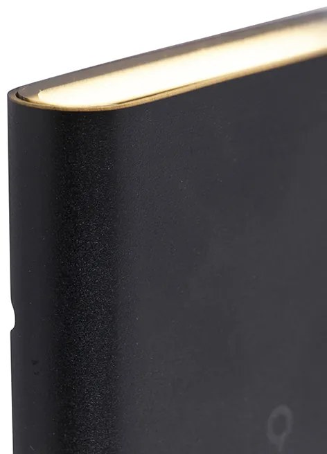 Aplică modernă de perete neagră 11,5 cm cu LED inclus IP65 - Batt