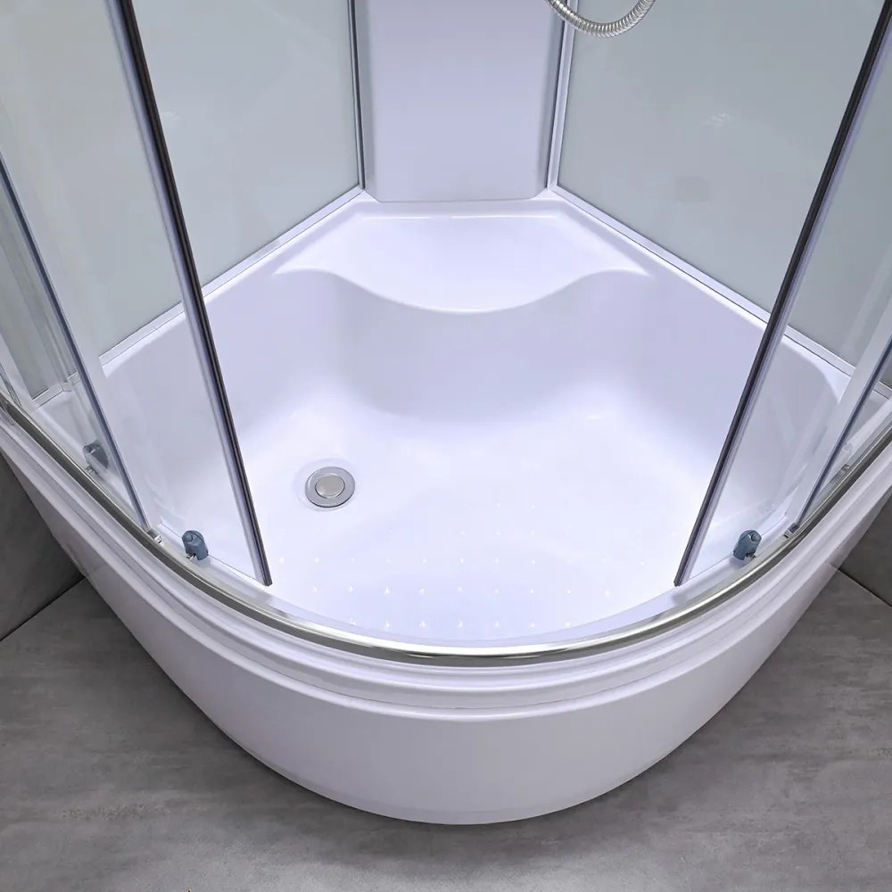 Cabină de duș Karolino 90 cu cadă adâncă albă