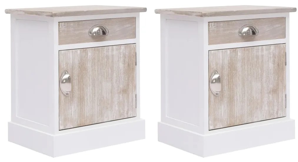 284063 vidaXL Noptiere, 2 buc., 38 x 28 x 45 cm, lemn de paulownia