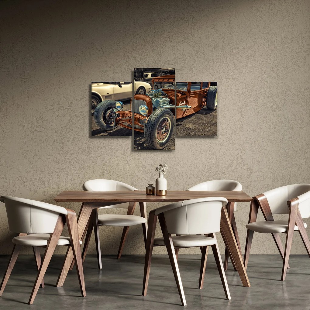 Tablou cu mașina maro (90x60 cm)
