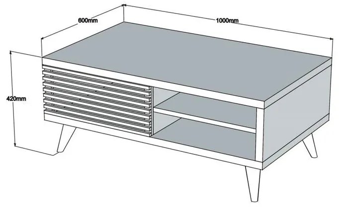 Masă de cafea Grando (Nuc + Alb). 1089128