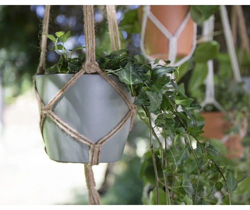 Suport suspendat pentru ghiveci de flori din material textil ø 13 cm (înălțime 100 cm) Macramé – Artevasi