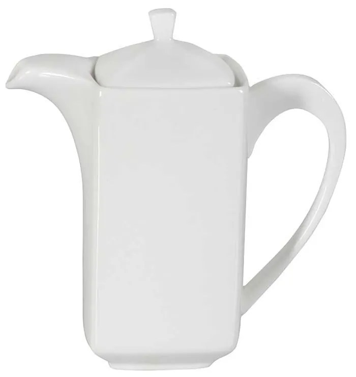 Cana cafea/ceai, portelan, 600 ml, cu capac, alb, Porto
