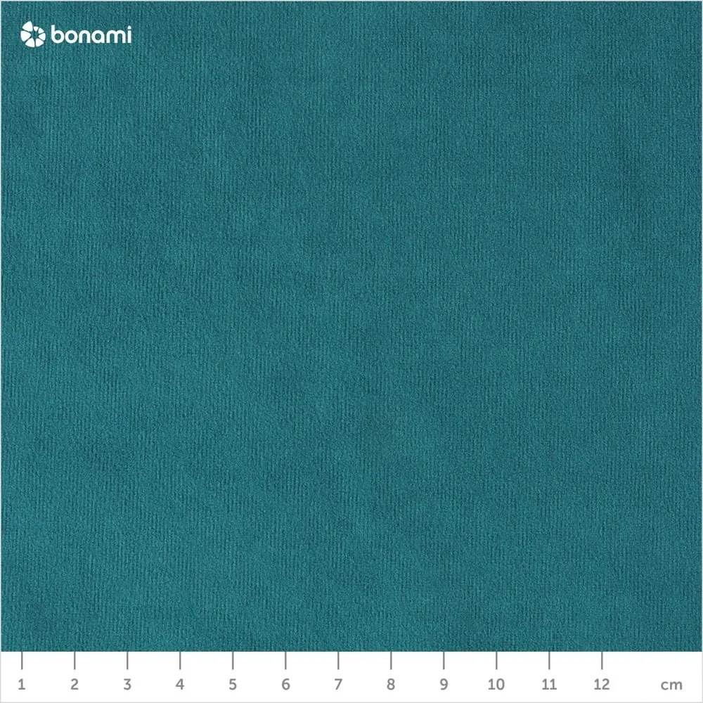 Colțar extensibil din catifea cu șezlong pe partea dreaptă Miuform Stylish Stan L, turcoaz