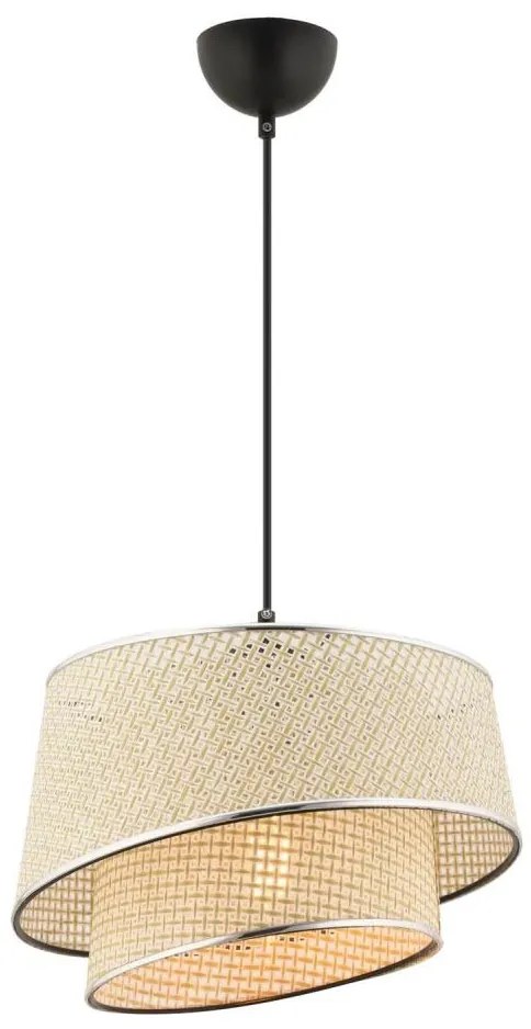 Suspensie pe cablu BARETTE 1xE27/60W/230V crem/crom lucios