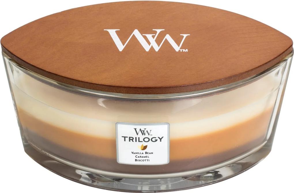 WoodWick lumânare parfumată Trilogy Café Sweets nava