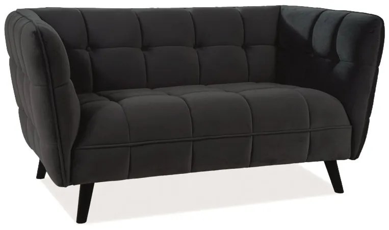 Canapea catifea, 2 locuri Culoare Negru/Wenge CASTELLO 2 VELVET