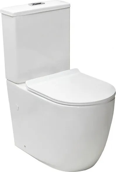 Set vas WC pe pardoseala Rune Ivaldi monobloc alb cu capac slim softclose