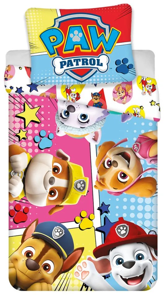Patrula Cățelușilor Comic lenjerie de pat pentru copii 100×135cm, 40×60 cm
