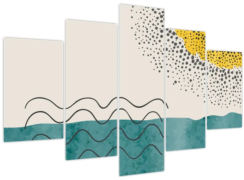 Tablou - pictură abstractă de plajă N⁰1 (150x105 cm)