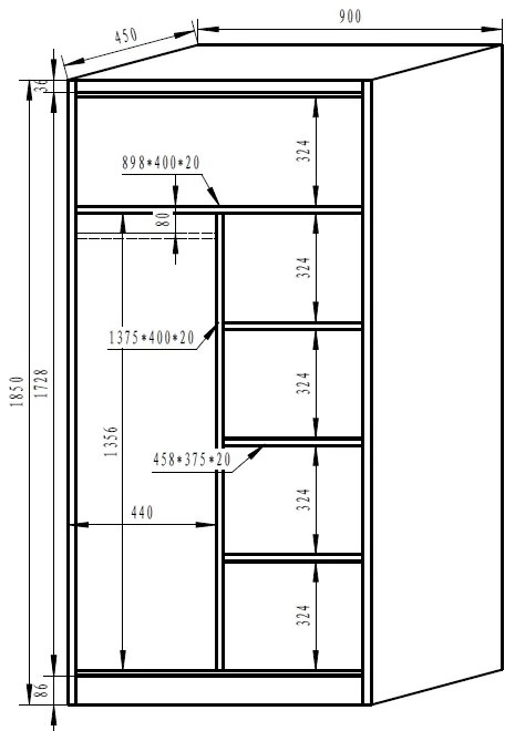 Dulap metalic, 90 x 45 x 185 cm, inchidere cilindrica, rosu - ral 3000